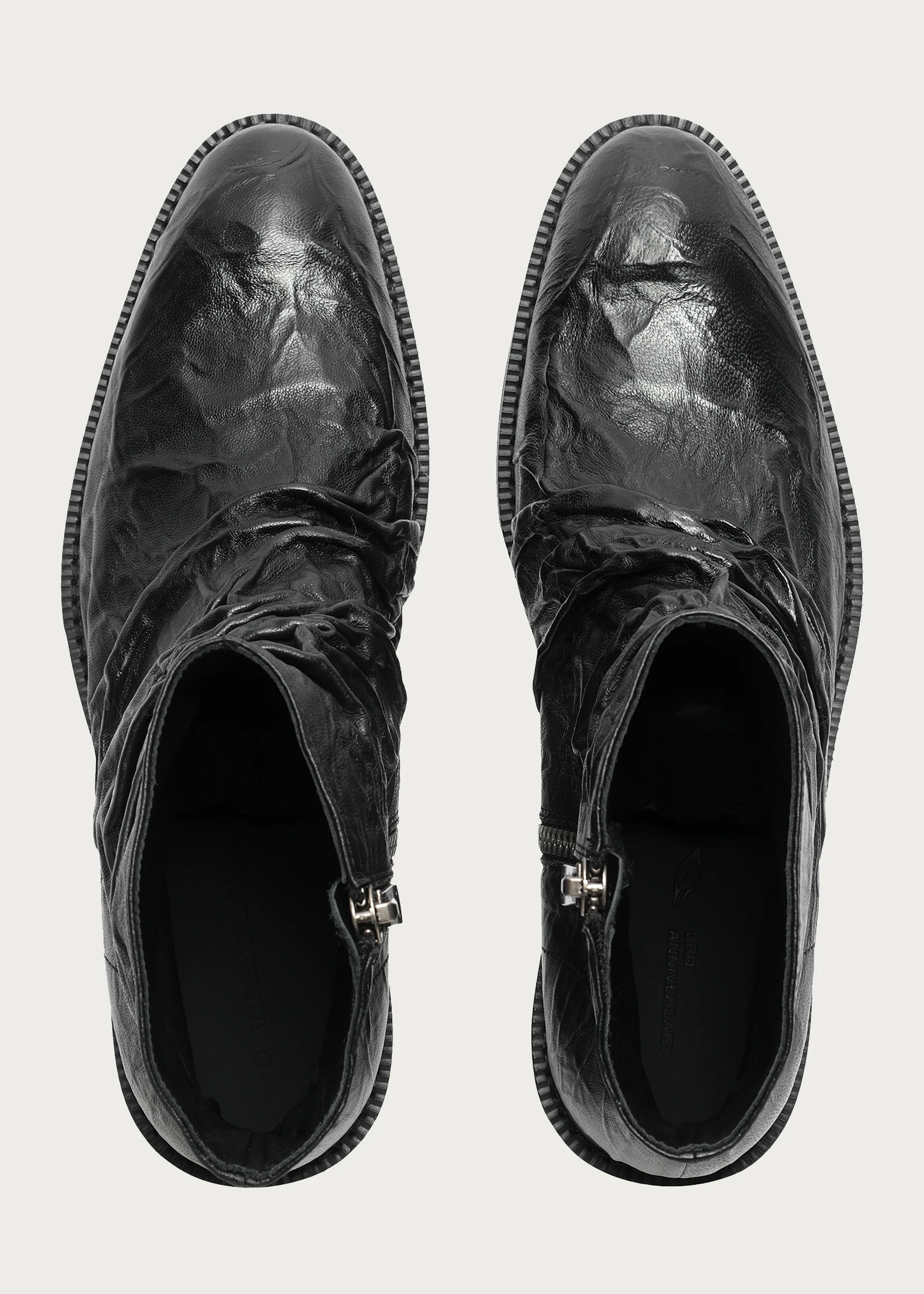 Ankle boots Metallic-texture Ruched Sheepskin - Image 3