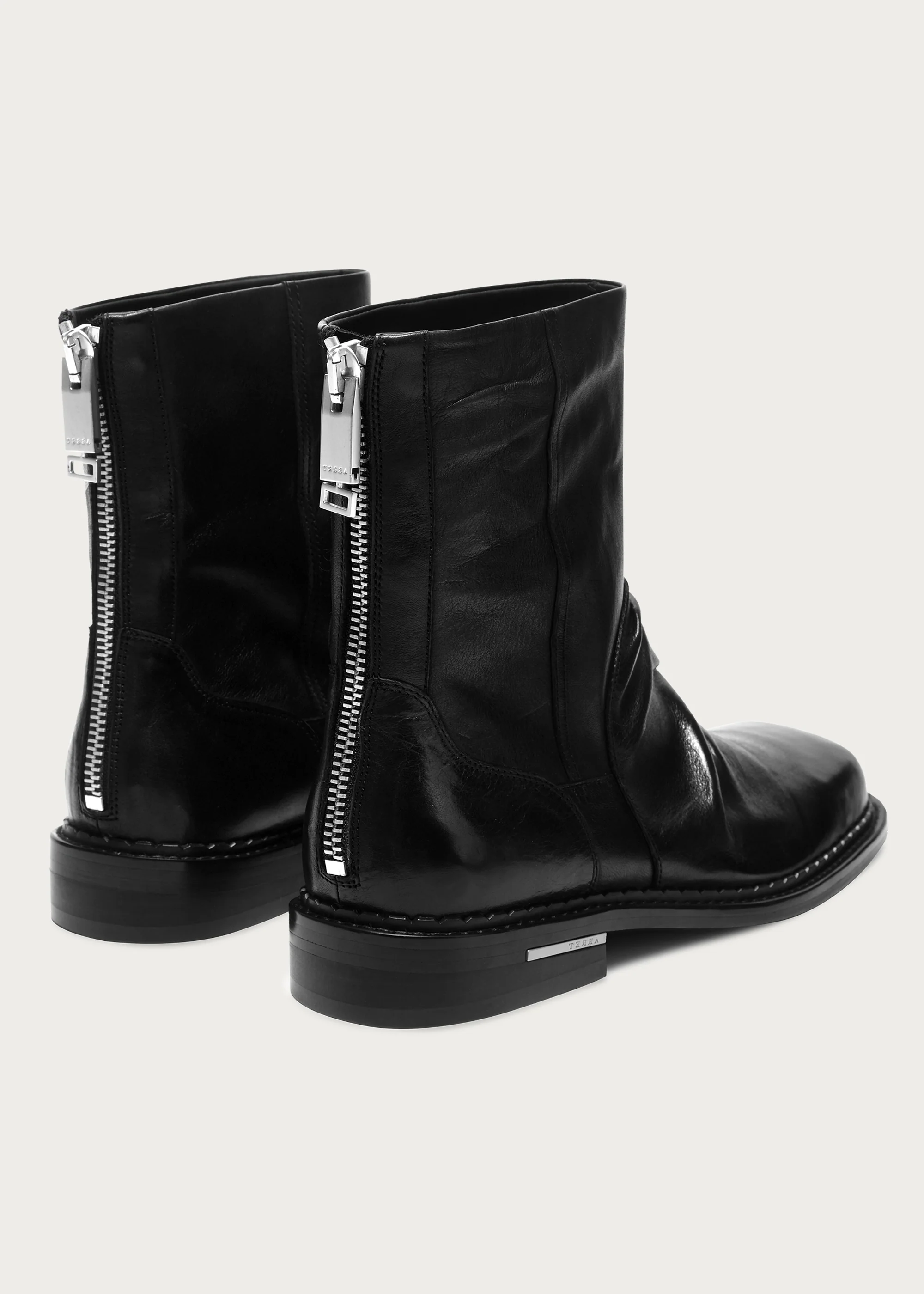 Ankle boots Square-toe Ruched Washed-horsehide - Image 7