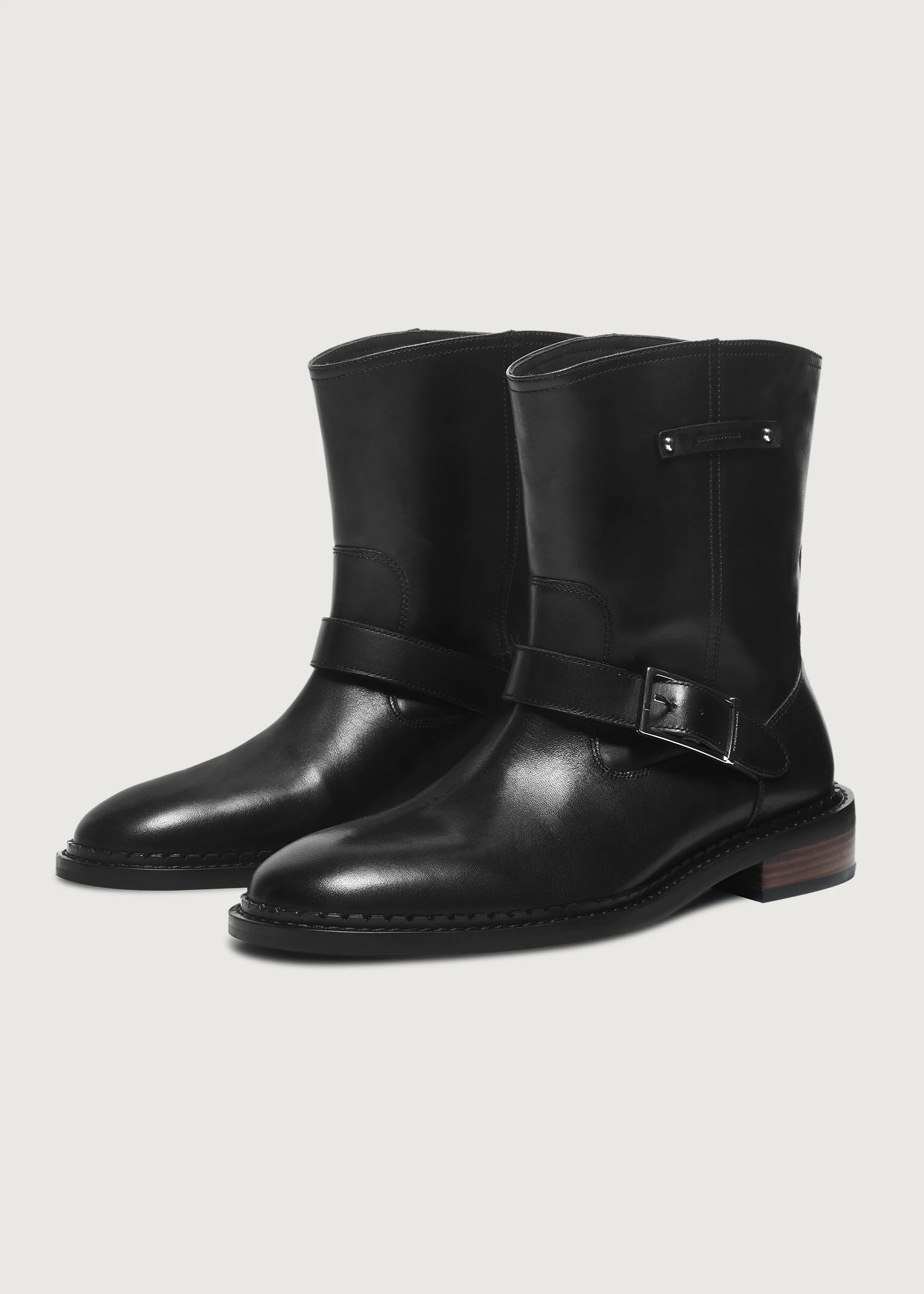 Ankle boots Wood-grain heel Black - Image 5
