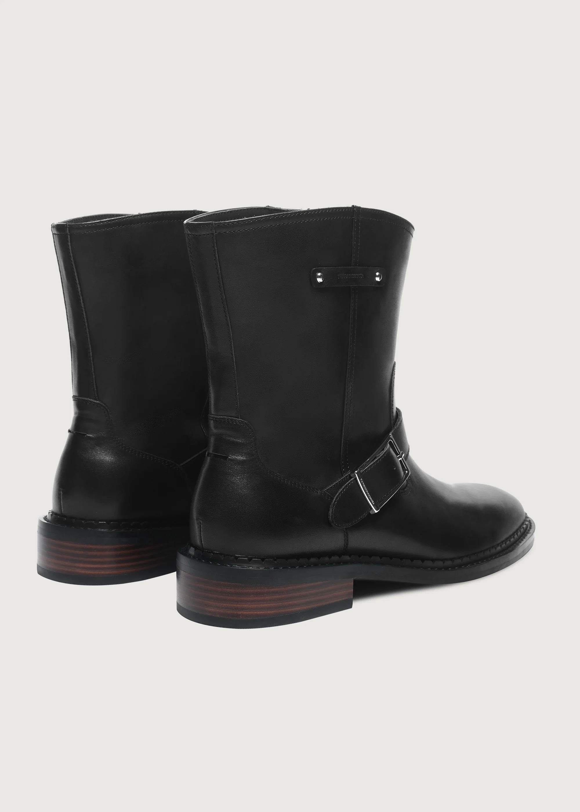 Ankle boots Wood-grain heel Black - Image 6