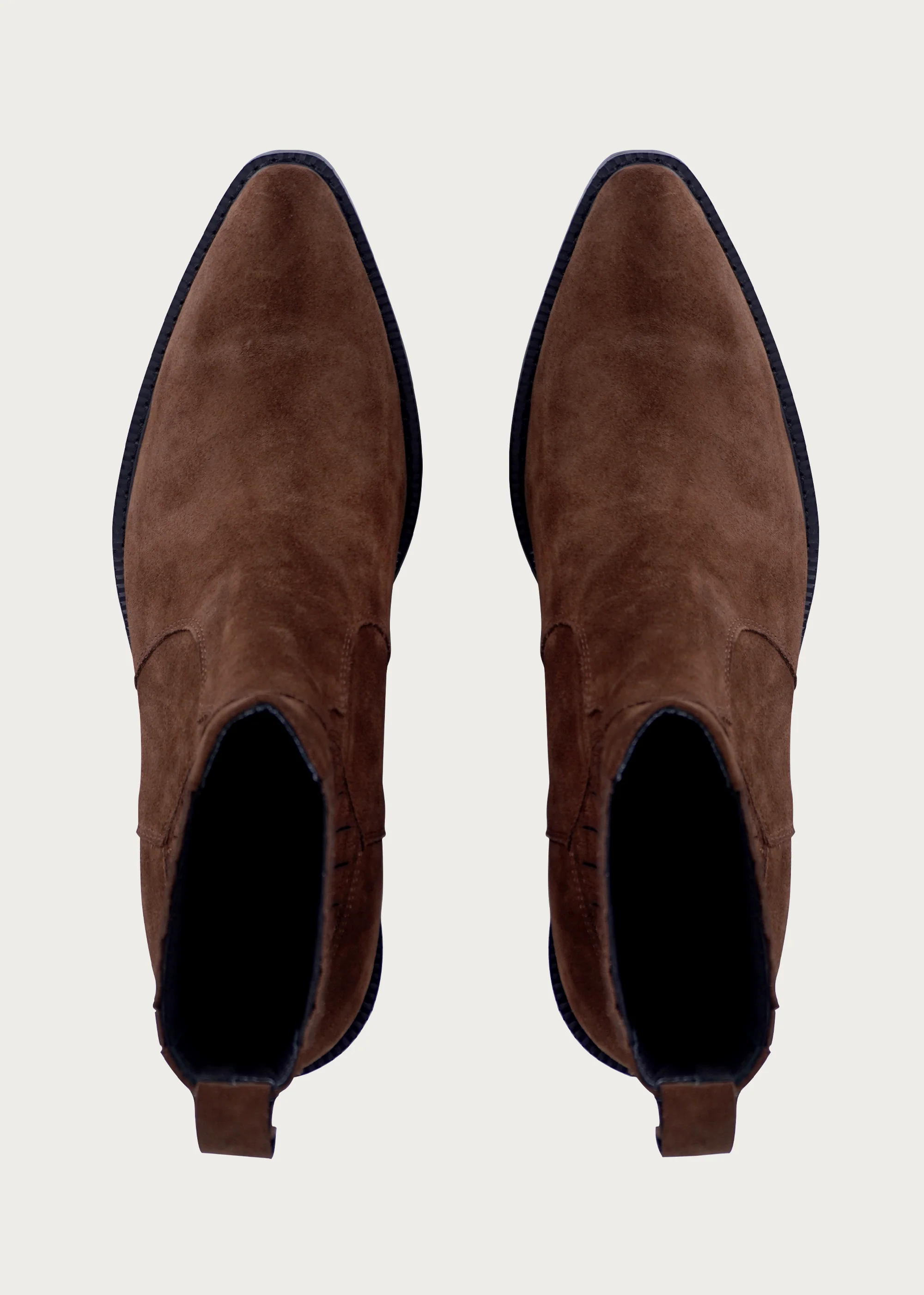 Chelsea boots Pointed toe Velvet earth brown - Image 3