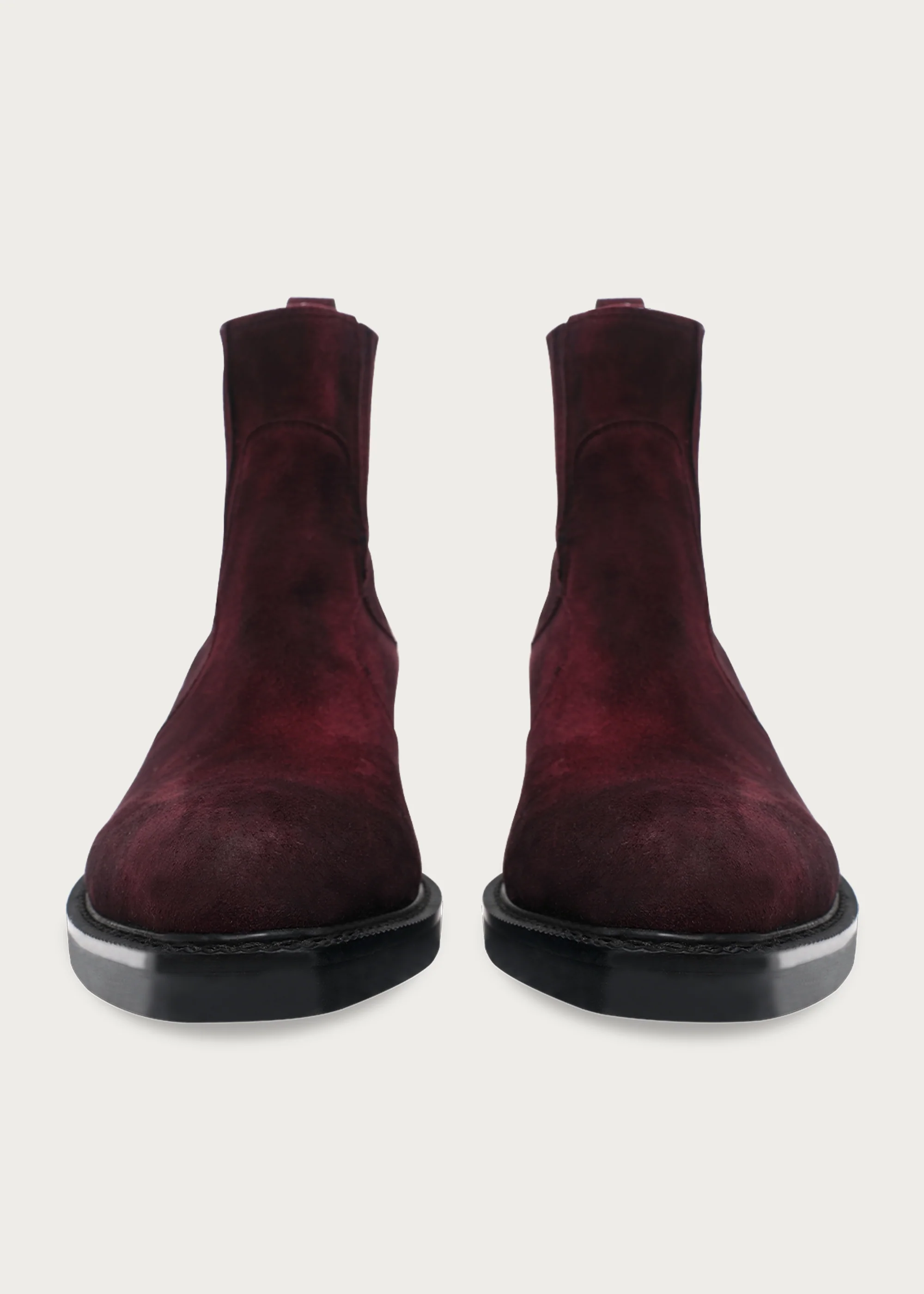 Chelsea boots Pointed-toe Velvet Garnet red - Image 4