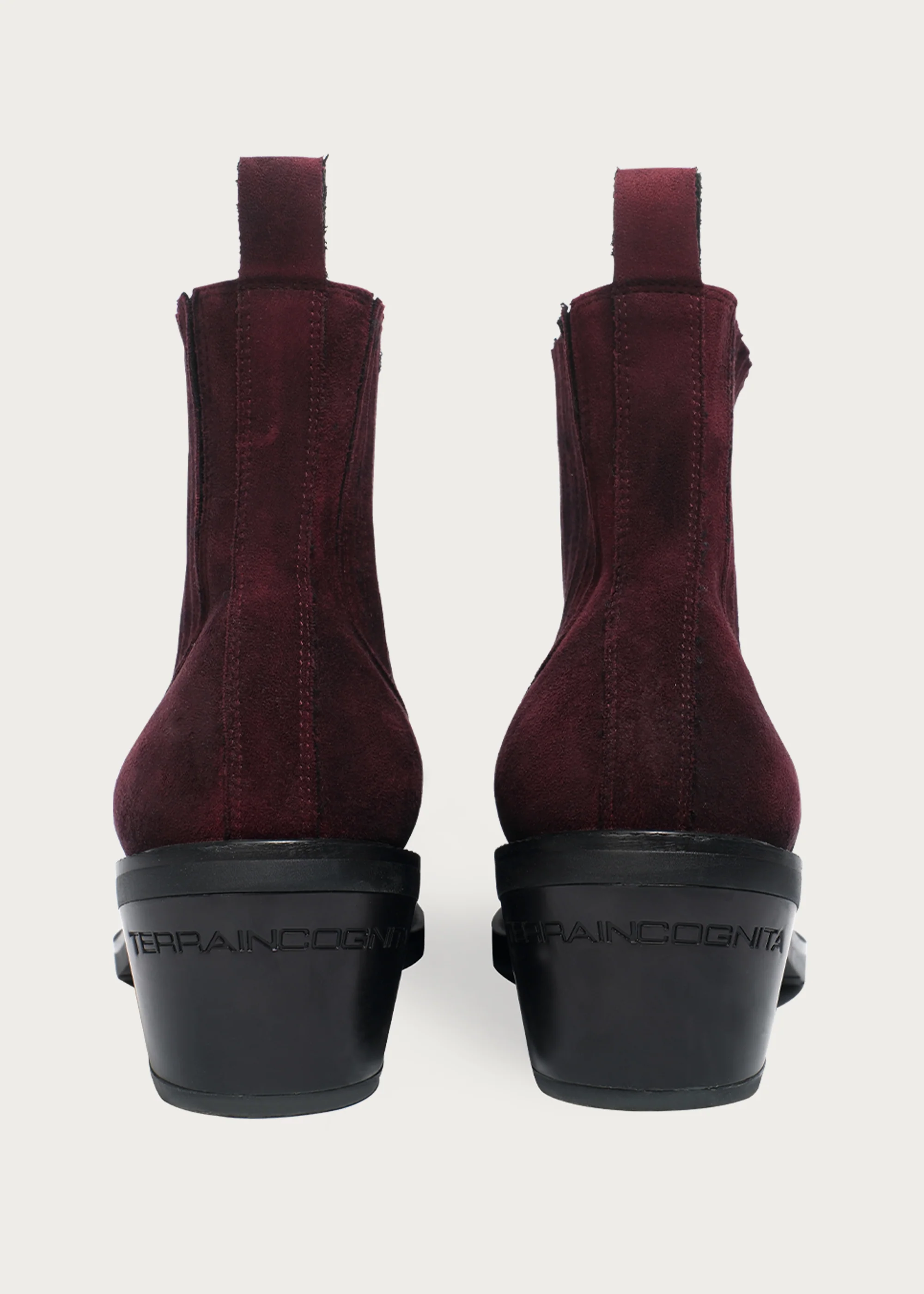 Chelsea boots Pointed-toe Velvet Garnet red - Image 5