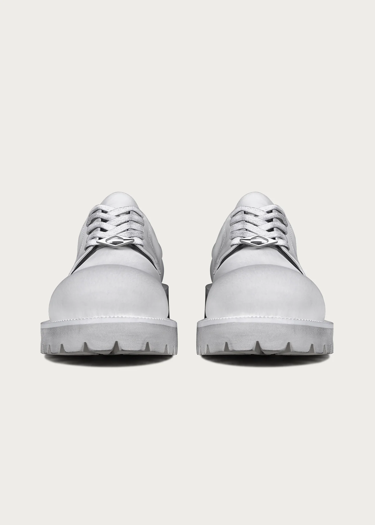 Derby shoes Round toe Matte dirty white - Image 3