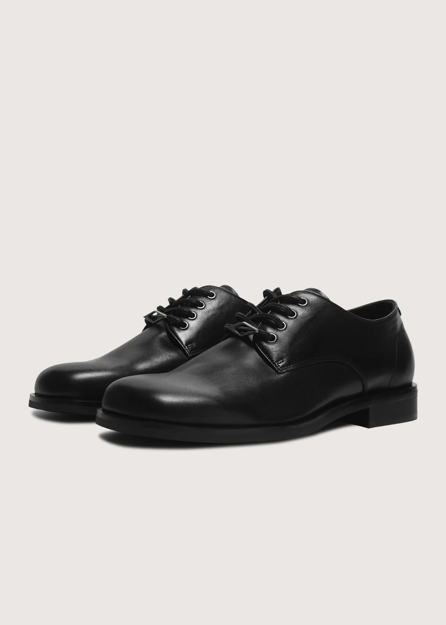 【Pre-sale 15 days】Leather Derby shoes Black - Image 8
