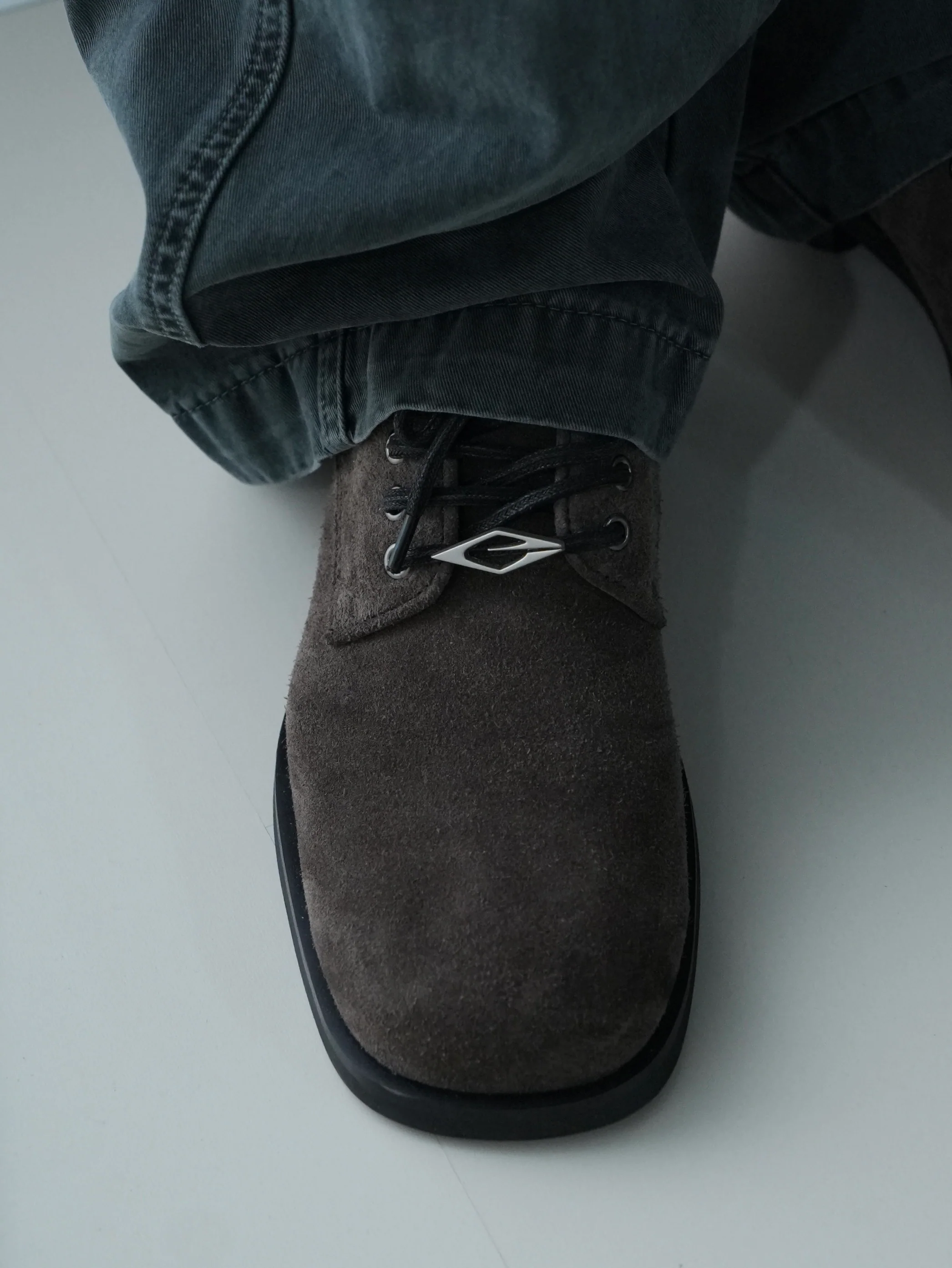 Leather Derby shoes Brownish gray - Image 13