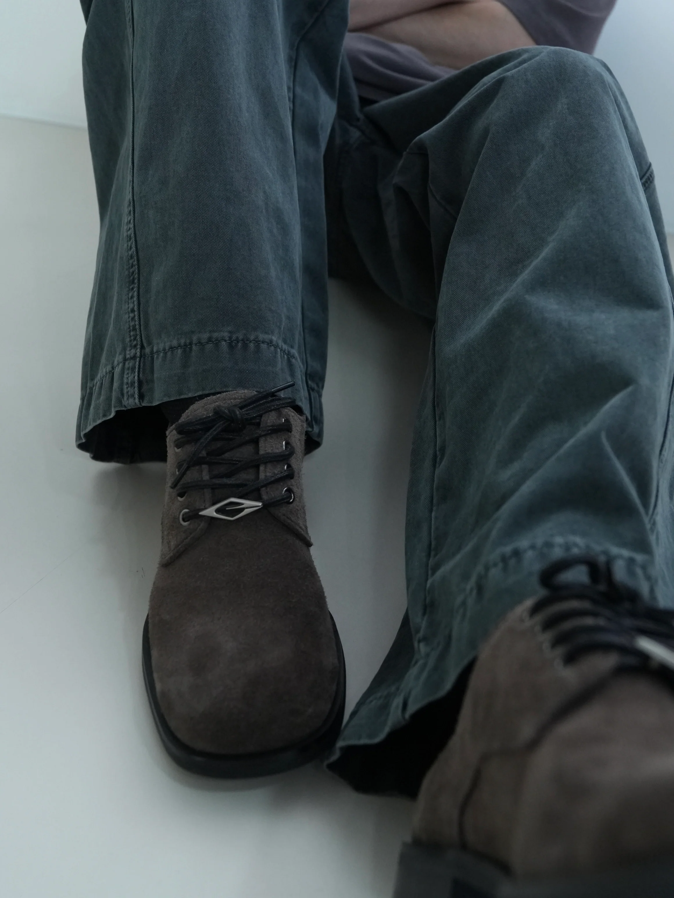 Leather Derby shoes Brownish gray - Image 14