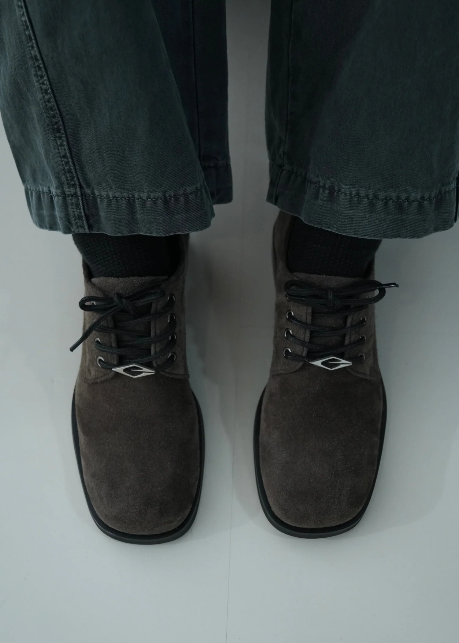 Leather Derby shoes Brownish gray - Image 3