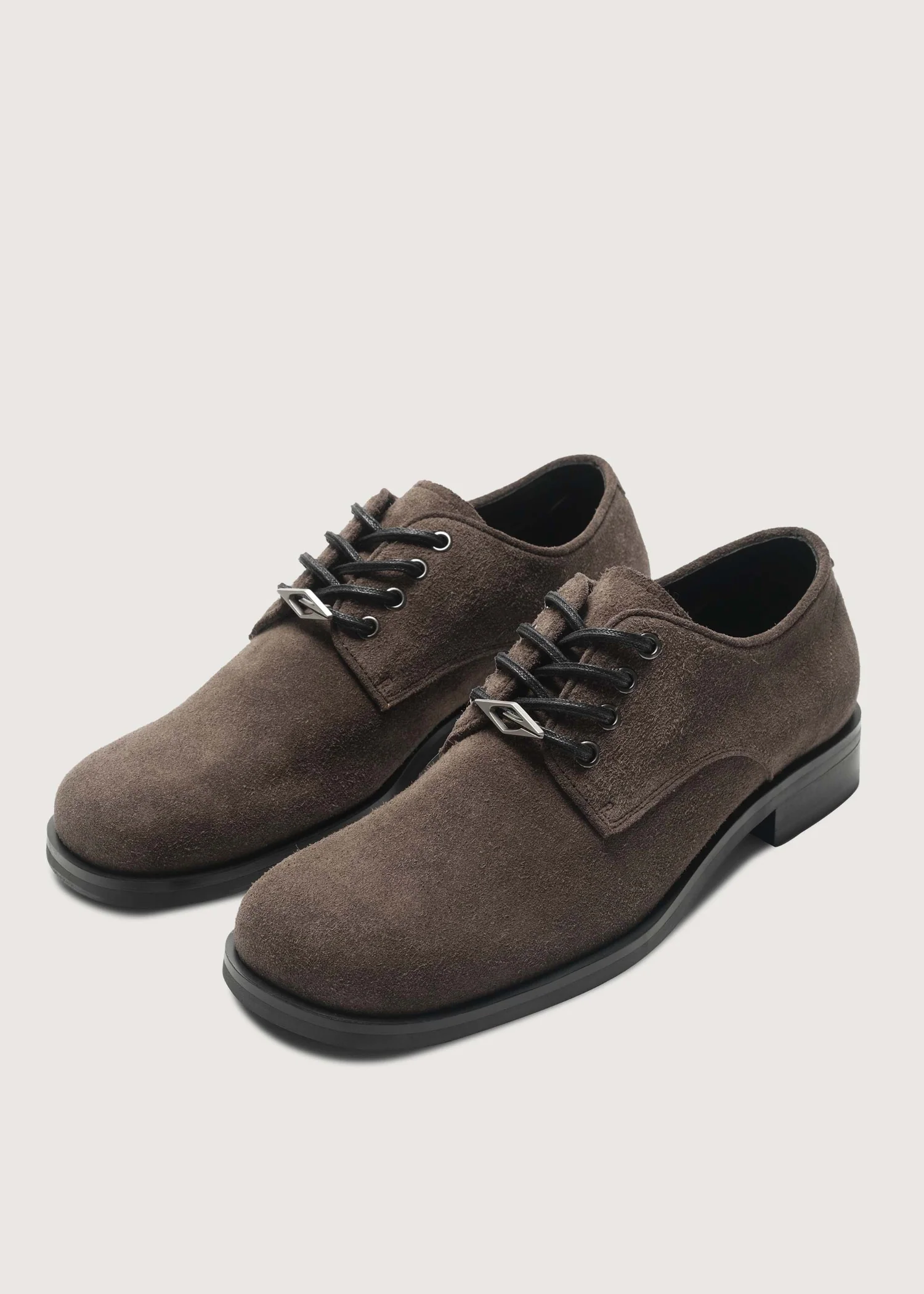 Leather Derby shoes Brownish gray - Image 4