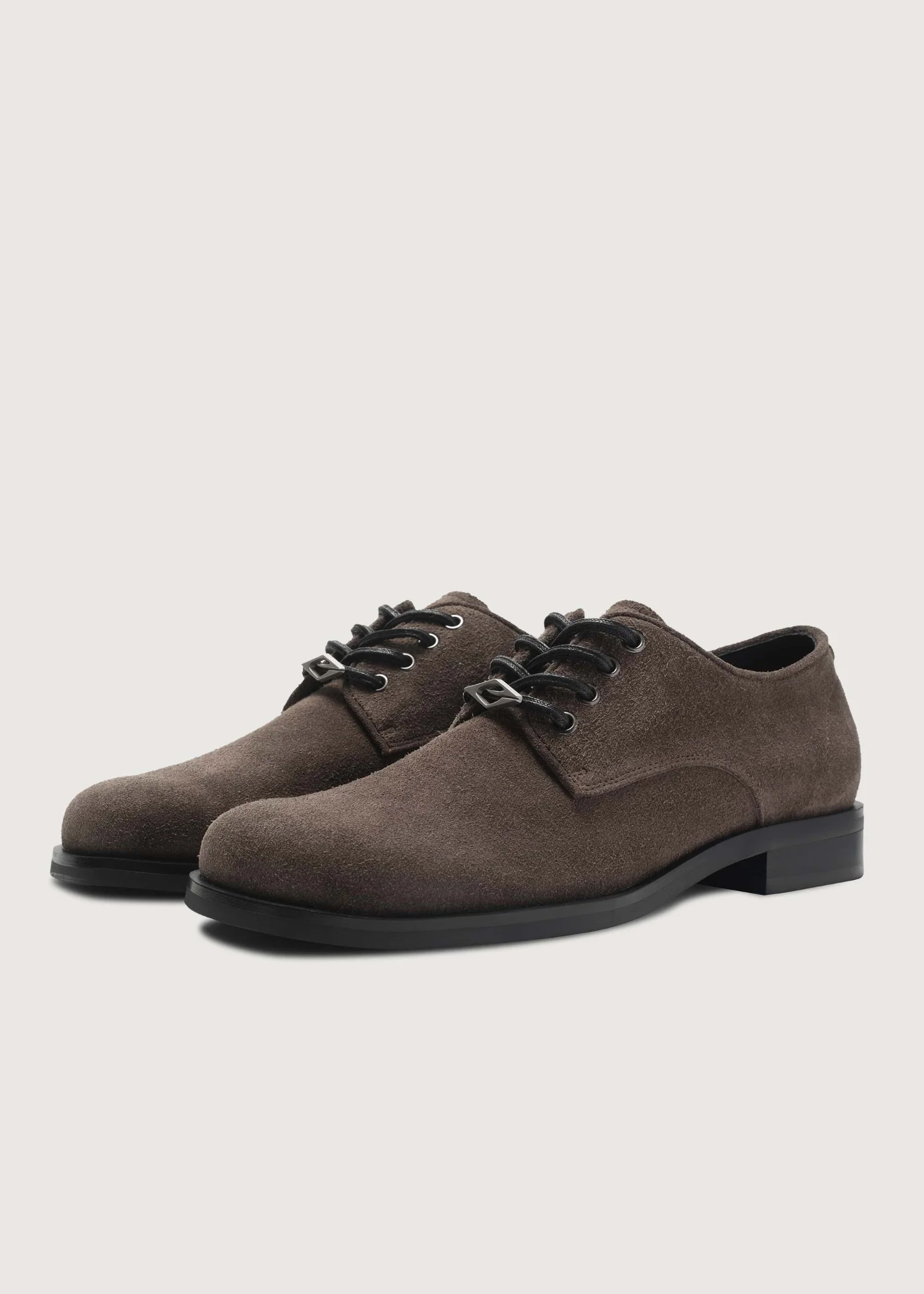 Leather Derby shoes Brownish gray - Image 5