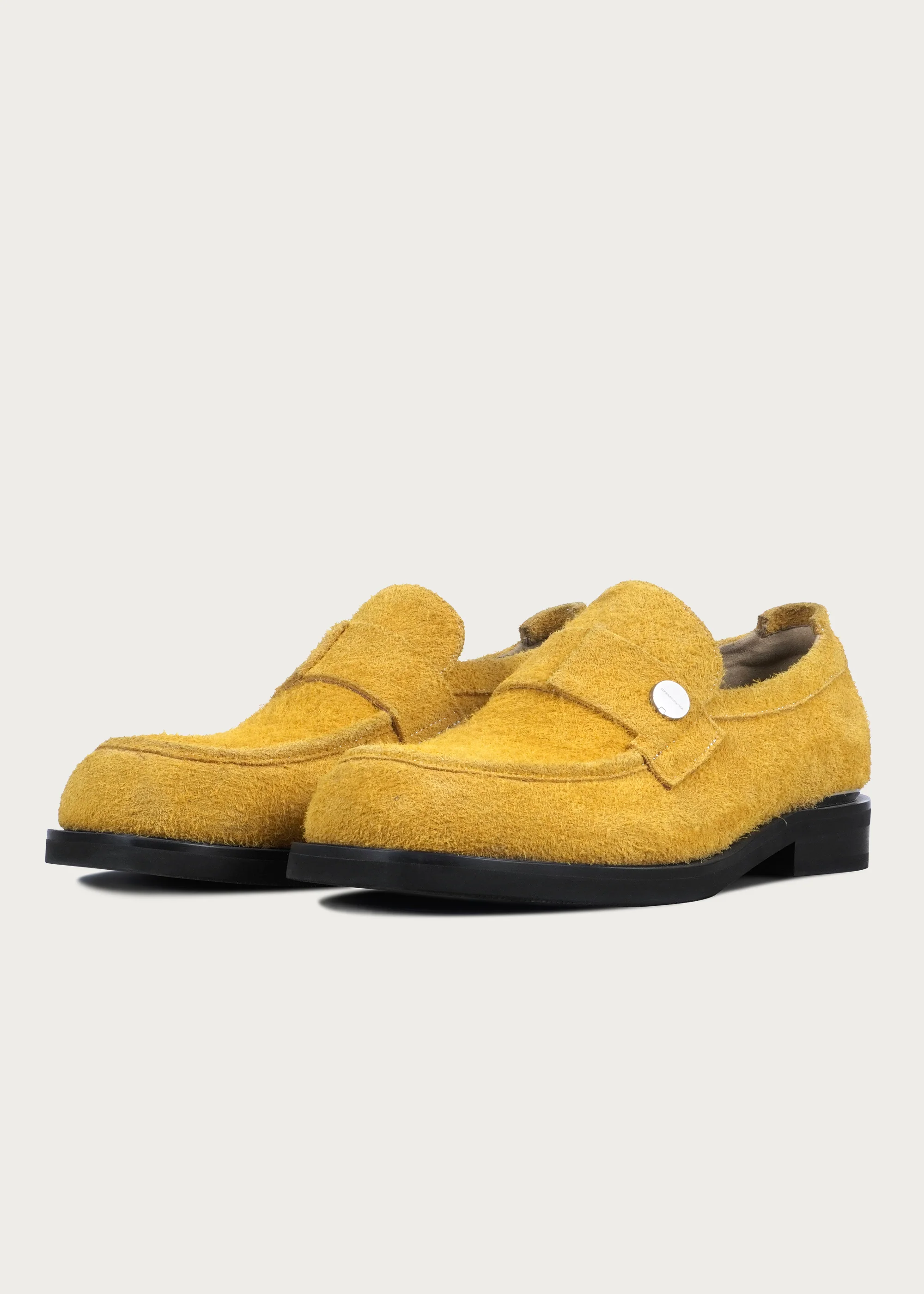 Loafers Button Leather Yellow - Image 3