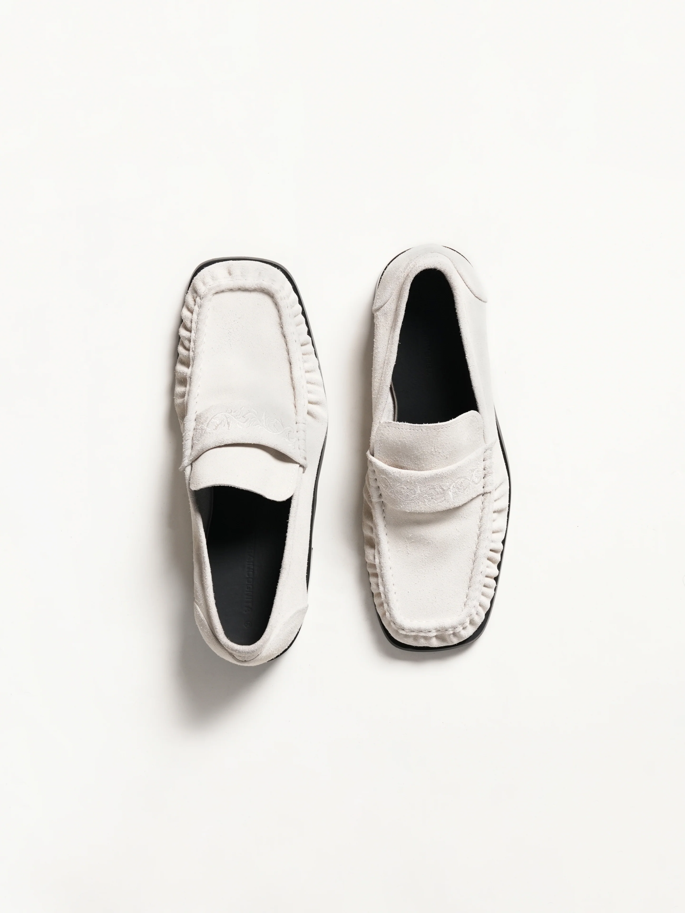 Loafers Square-toe Vine-engraved White - Image 3