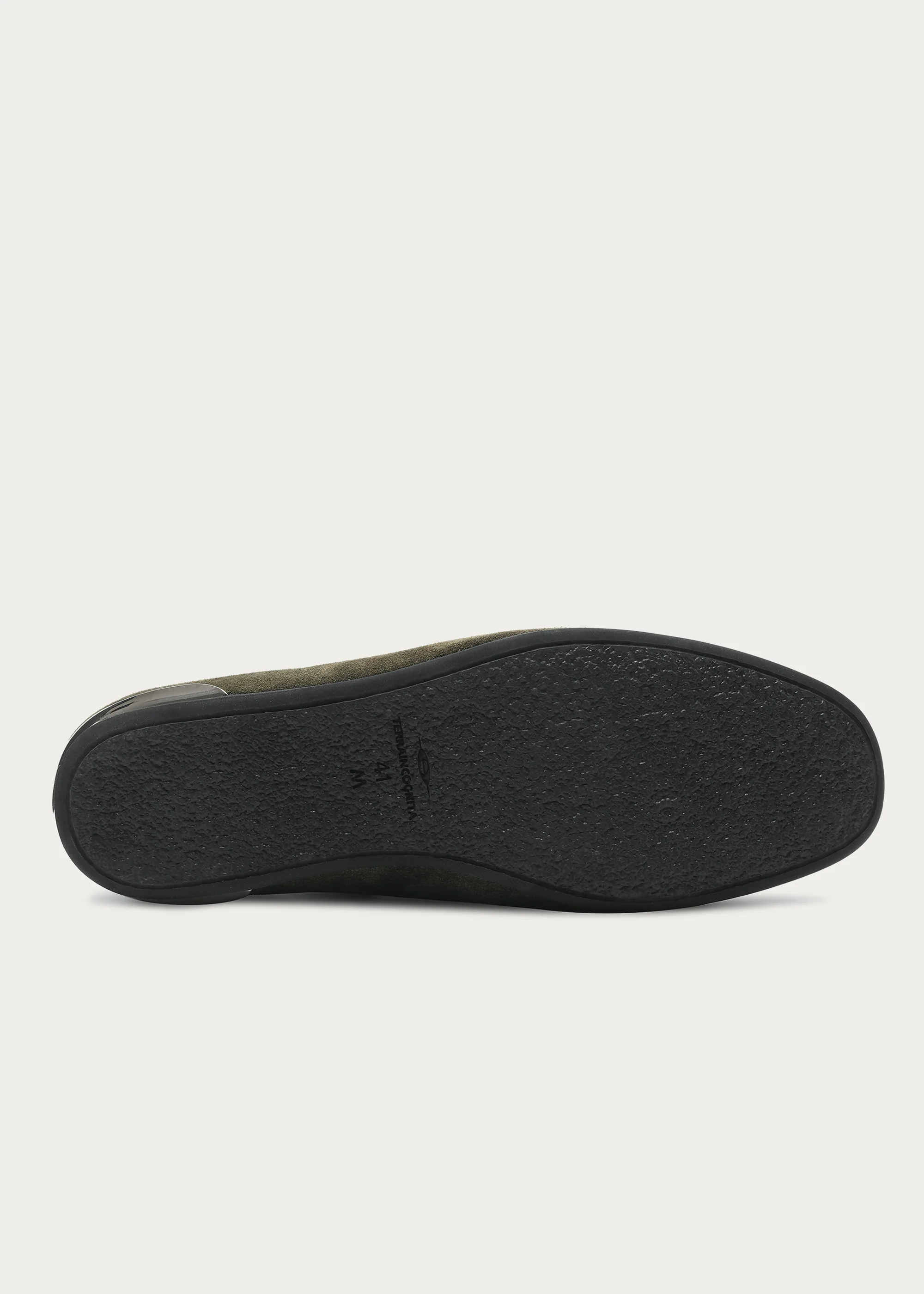 Leather shoes Thin-soled Suede Army green - Image 10