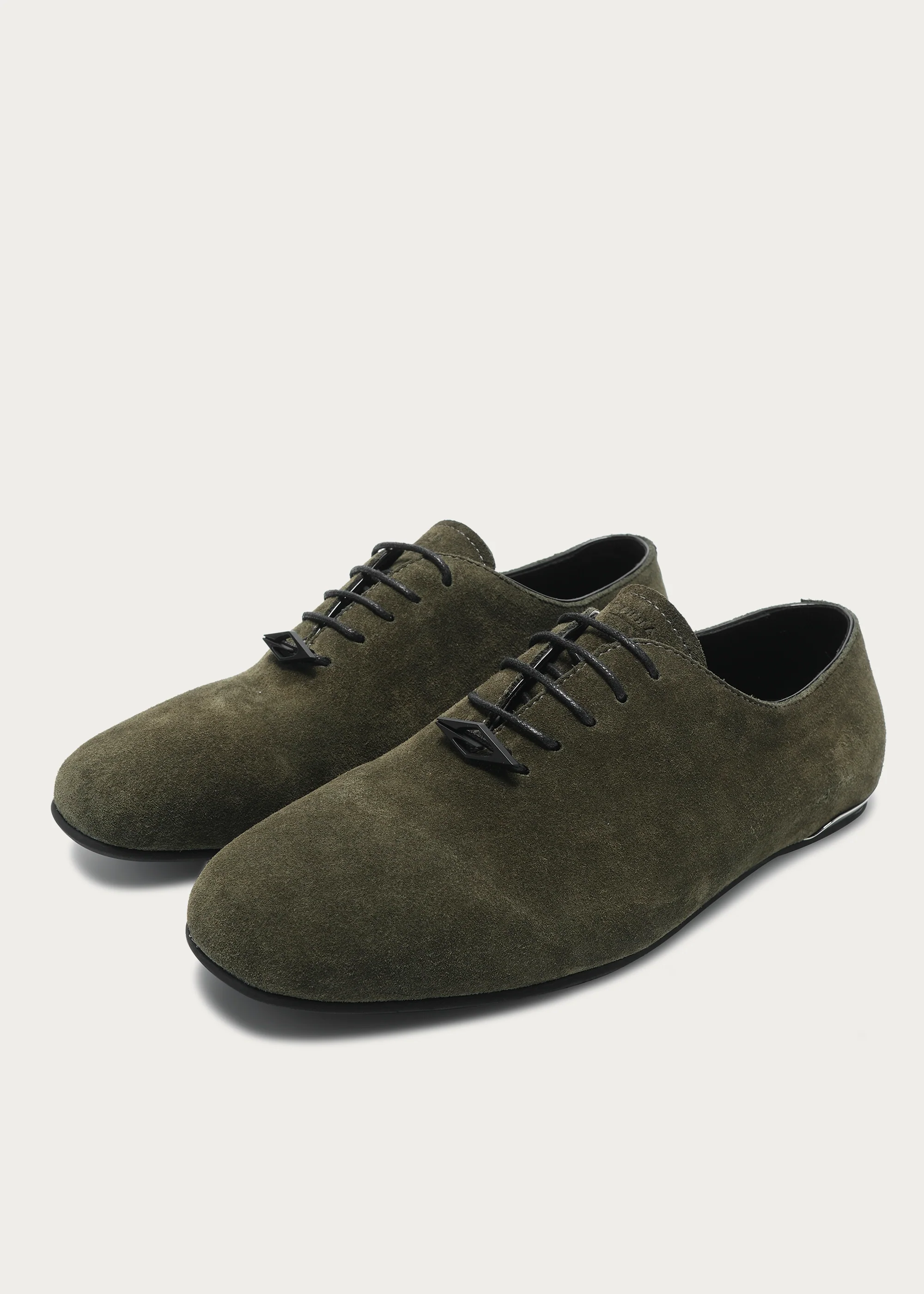 Leather shoes Thin-soled Suede Army green - Image 3