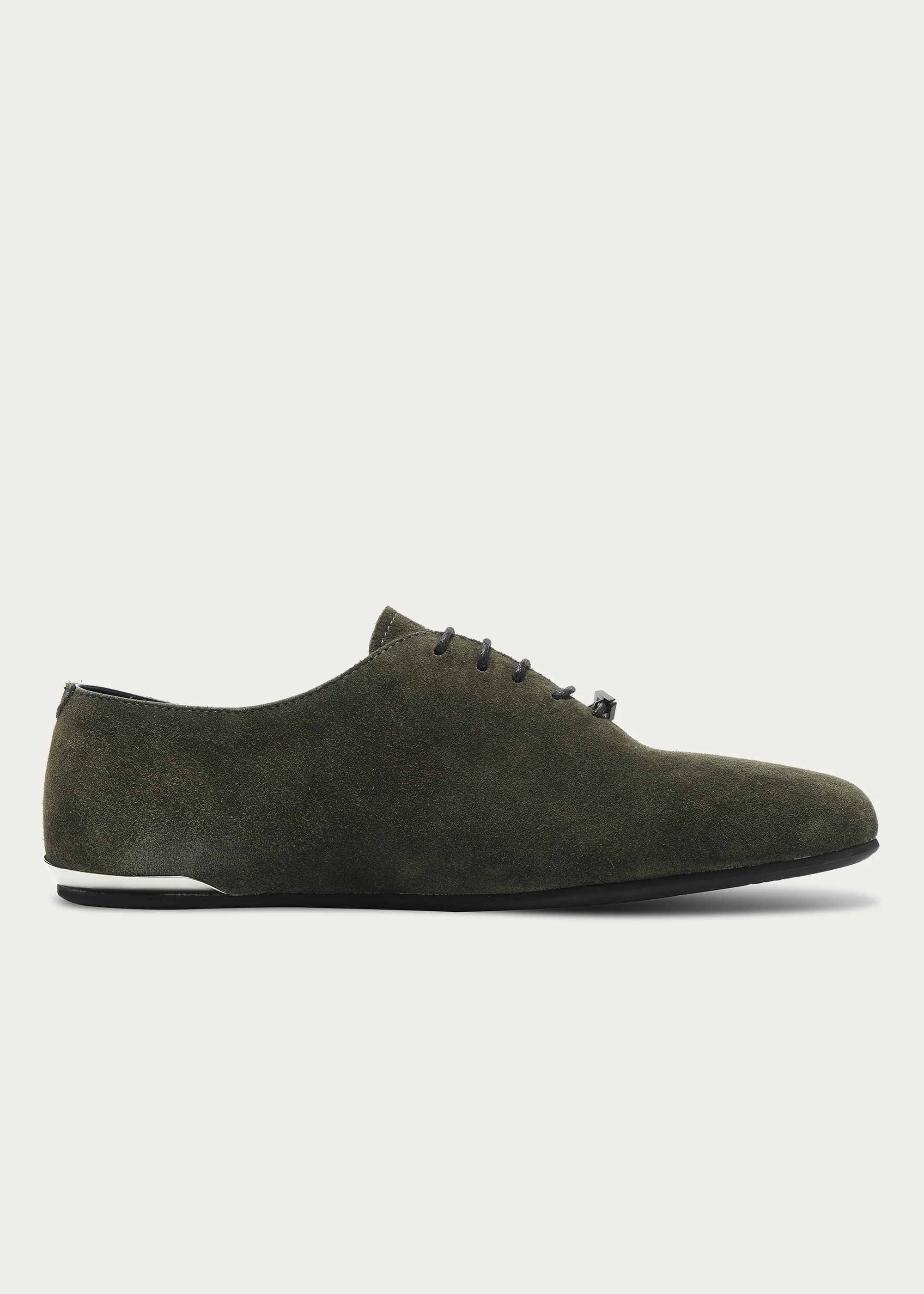 Leather shoes Thin-soled Suede Army green - Image 4