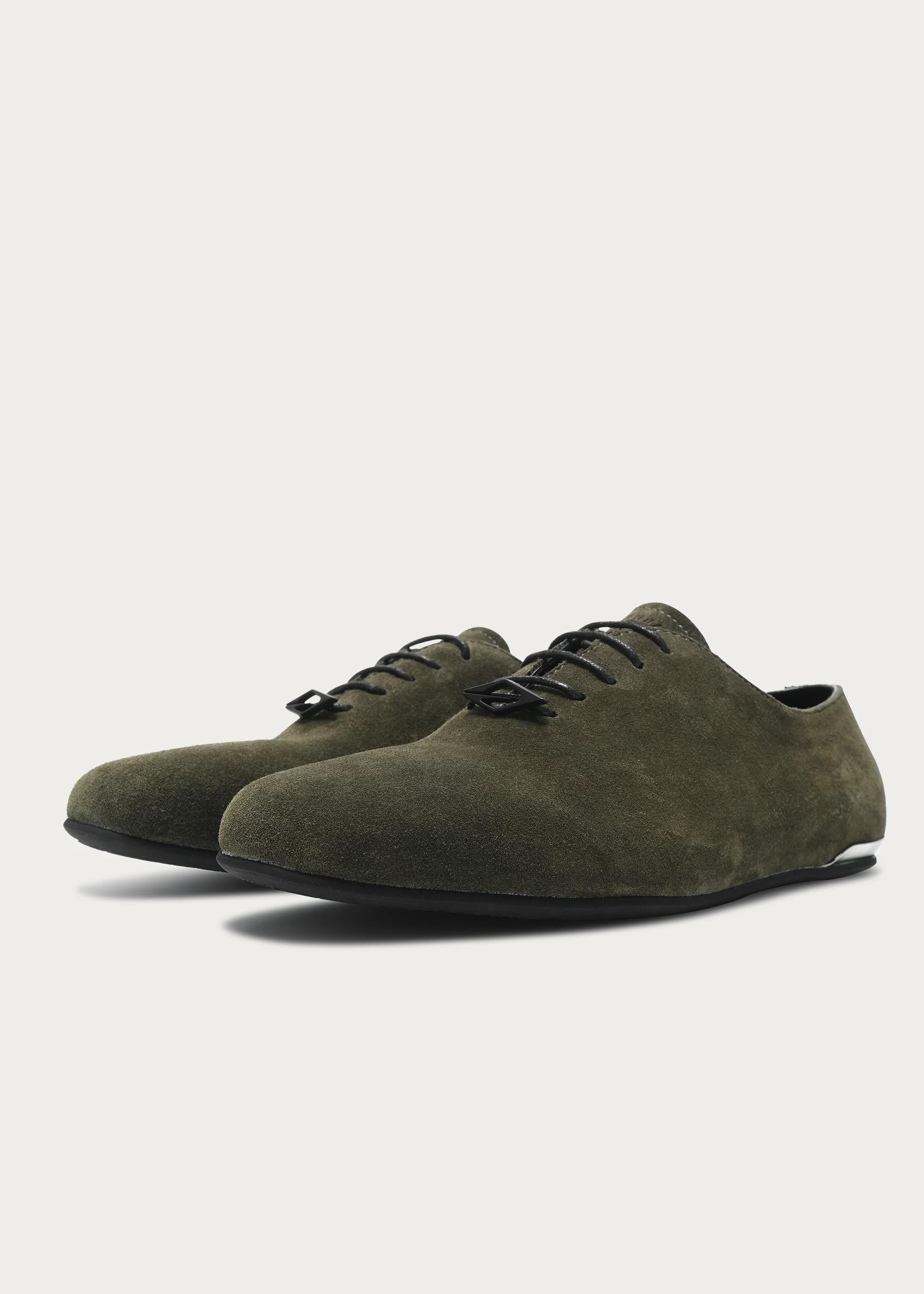 Leather shoes Thin-soled Suede Army green - Image 5