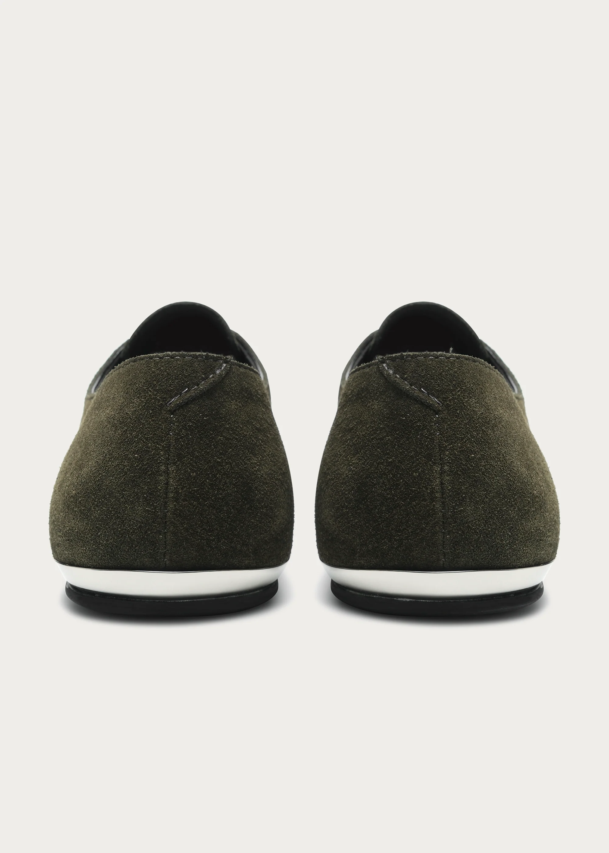 Leather shoes Thin-soled Suede Army green - Image 9