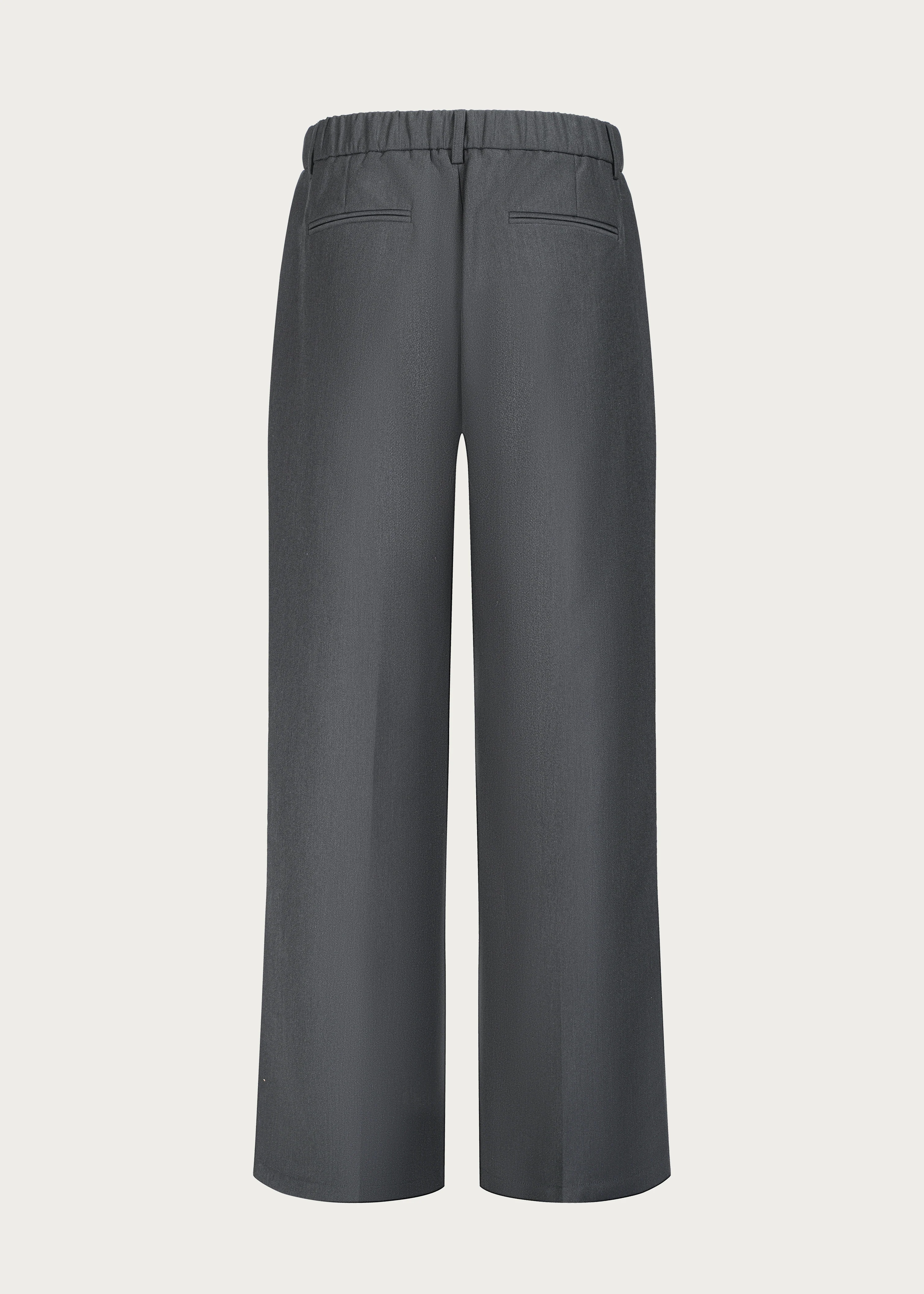 Three-Dimensional Cutting Rope-decorated Straight-leg Trousers Grey - Image 4