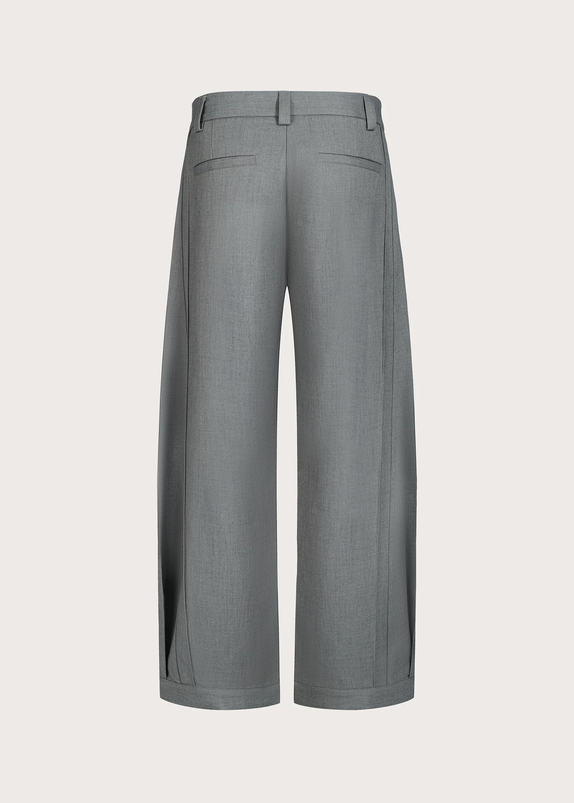 Three-dimensional quilted pleated design silhouette trousers Grey - Image 3
